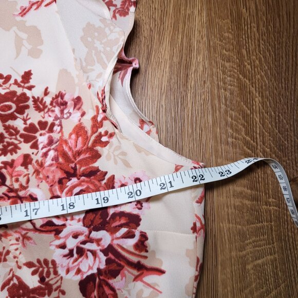 Alex Marie Pink Floral Dress Flutter Sleeve Ruffle Women's Size 18 - Picture 2 of 11